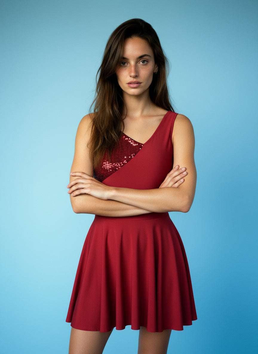 Red Beauty SABRHERO Luxury Tennis Dress - Premium Performance Gear