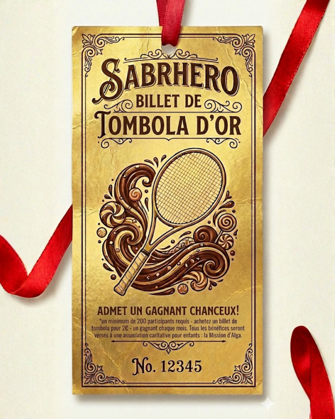 Tombola au profit d’Alga’s Mission SABRHERO