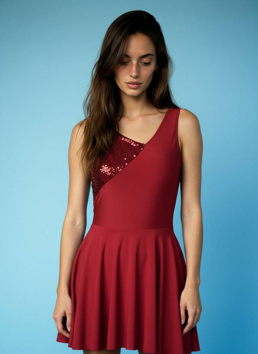 Red Beauty SABRHERO Luxury Tennis Dress - Premium Performance Gear