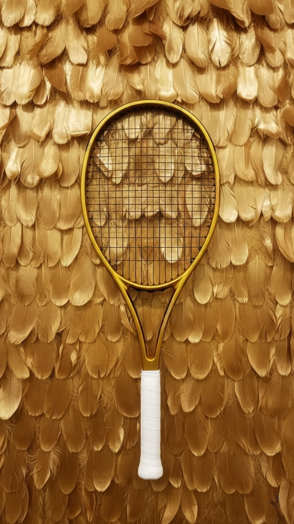 SABRHERO golden hour racket with feathers