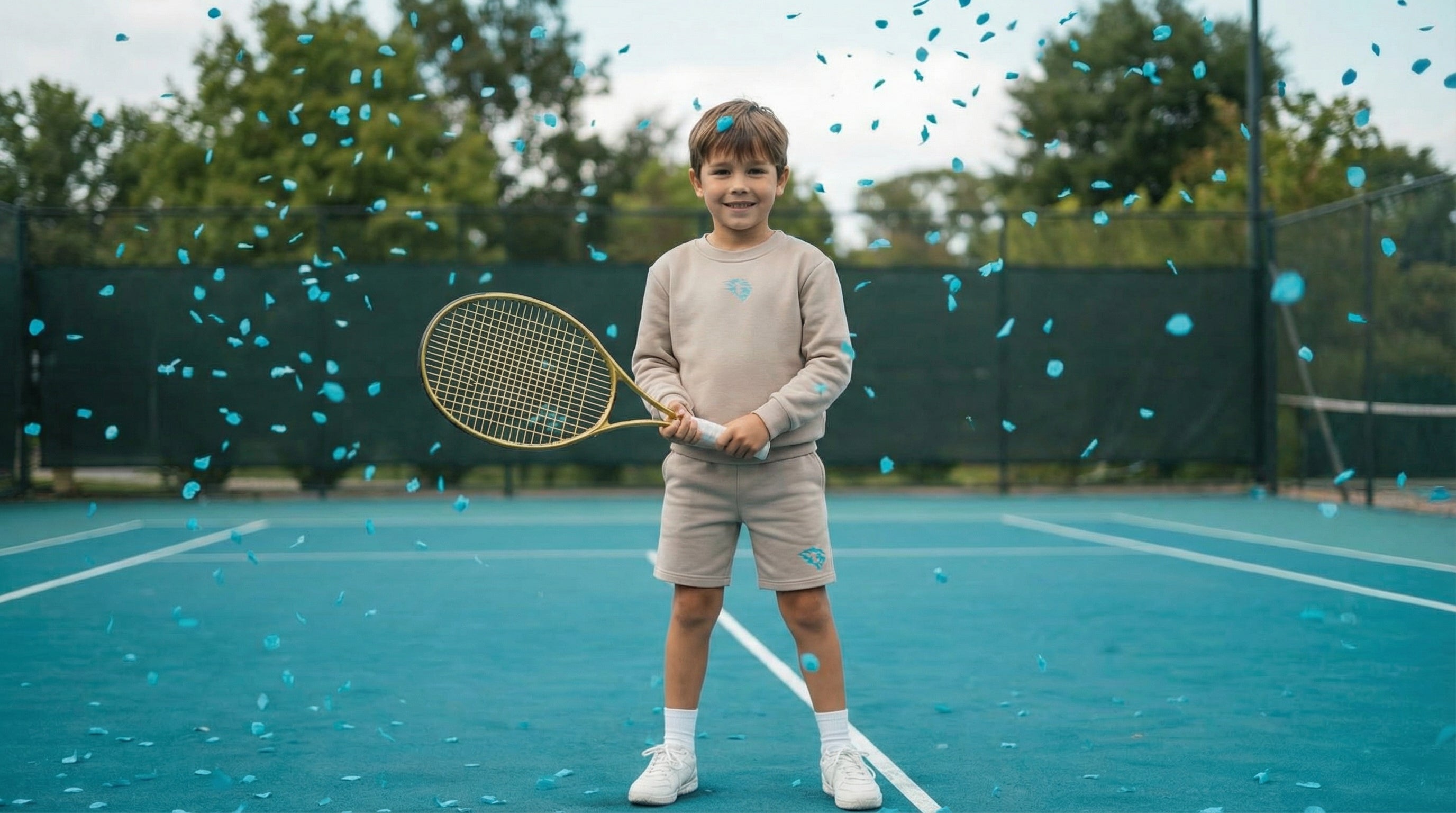 SABRHERO Luxury Kids Tennis Jumper & Trousers Set Premium Junior Tennis Tracksuit | Performance Sportswear for Young Champions SABRHERO