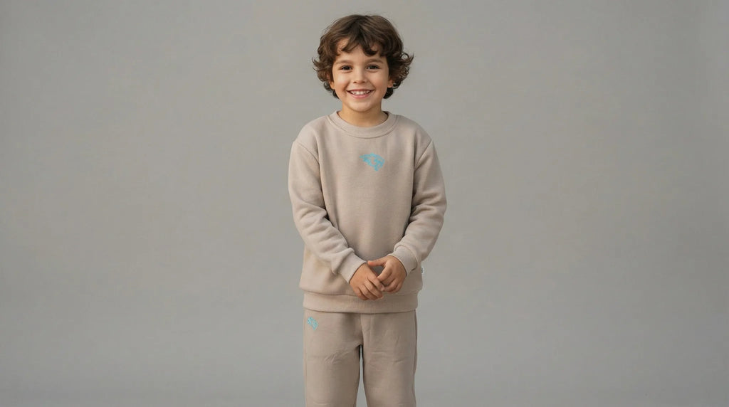 SABRHERO Kids Tennis Tracksuit Set - Junior Crewneck Jumper & Jogger Trousers Apparel SABRHERO