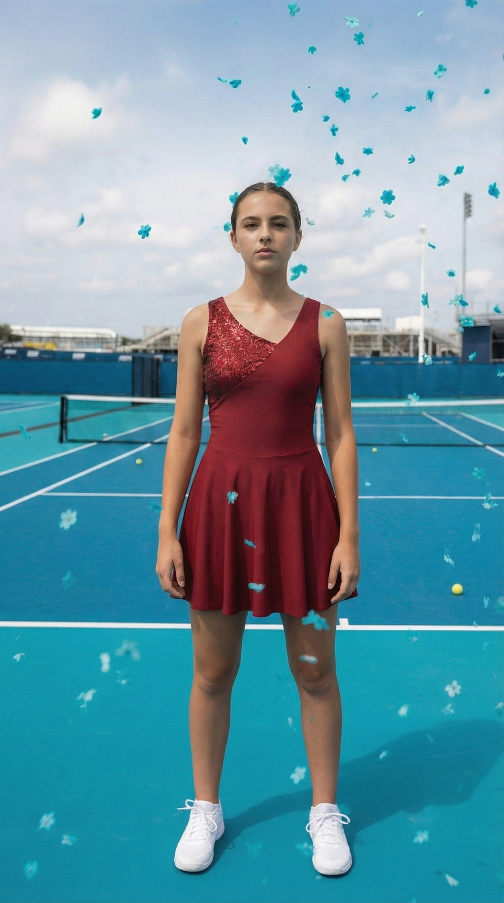 Red Beauty SABRHERO Luxury Tennis Dress - Premium Performance Gear SABRHERO