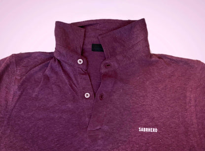 SABRHERO Purple Linen Polo Shirt - Luxury tennis apparel by SABRHERO | SABRHERO