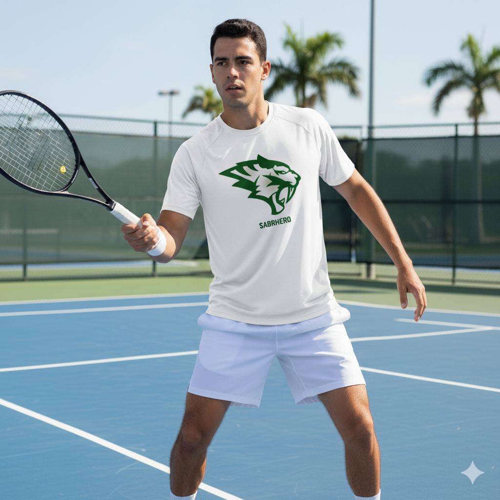 Premium Luxury Tennis T-Shirt - SABRHERO White Edition